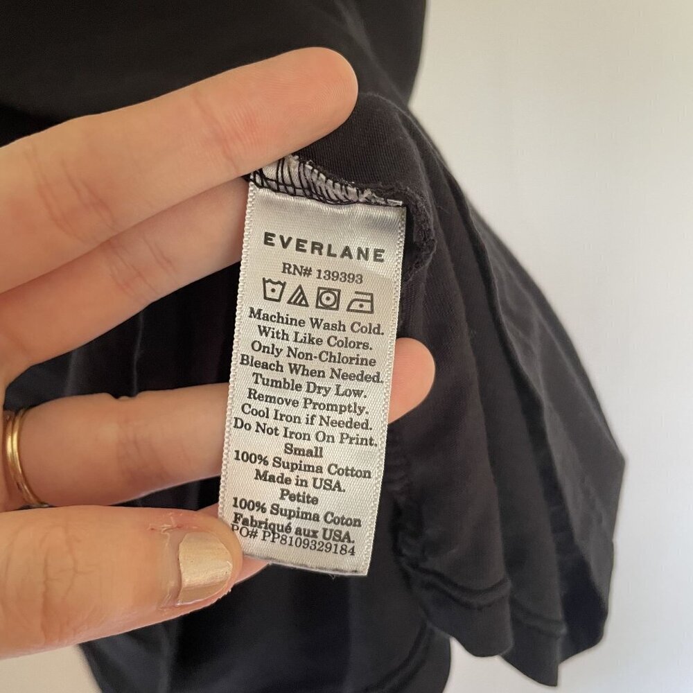 Everlane sz small black sleeveless top casual workout athleisure supima cotton - Picture 4 of 6